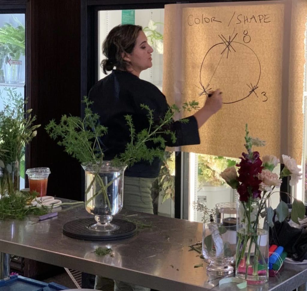 Amy Balsters, The Floral Coach® training florists during a hands-on event.