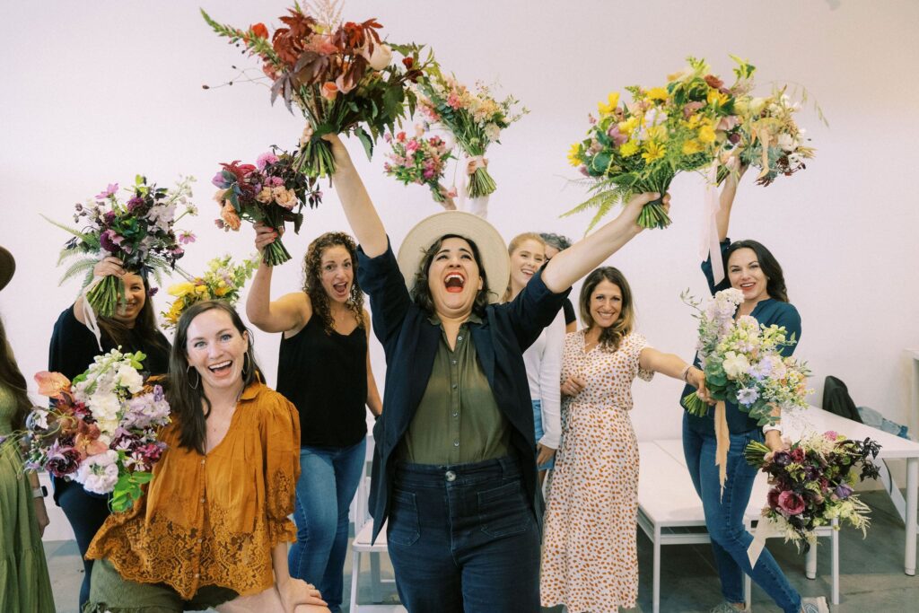 The Floral Coach® Amy Balsters at a Hands-On Floral Design Workshop